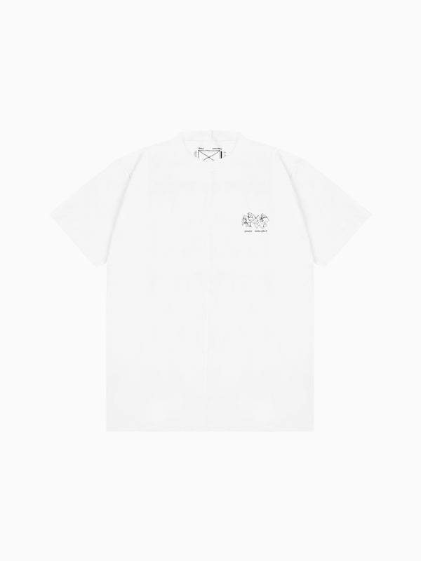 space available Blue Carbon System Embroidery Tee White