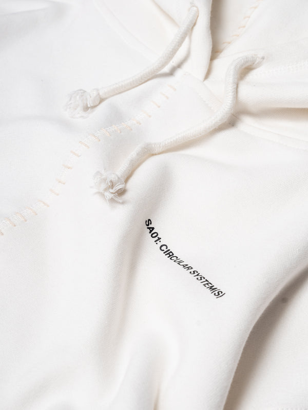 Space Available Circular Design Artisan Hoodie White