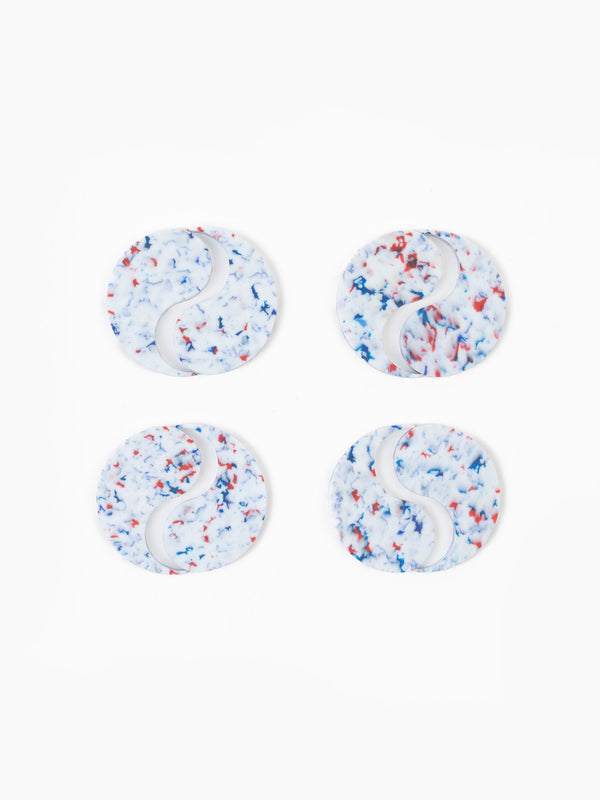 Space Available Dualism Recycled Plastic Coasters Set Of 4 White