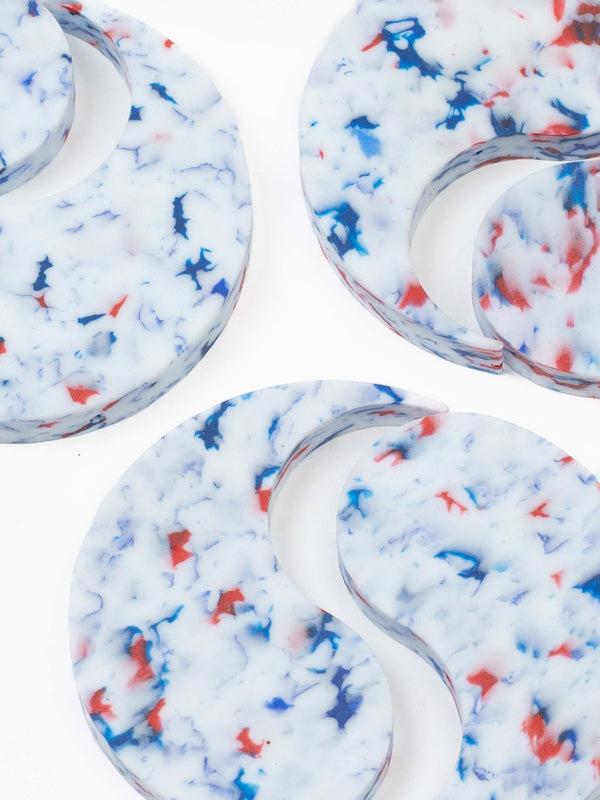 Space Available Dualism Recycled Plastic Coasters Set Of 4 White