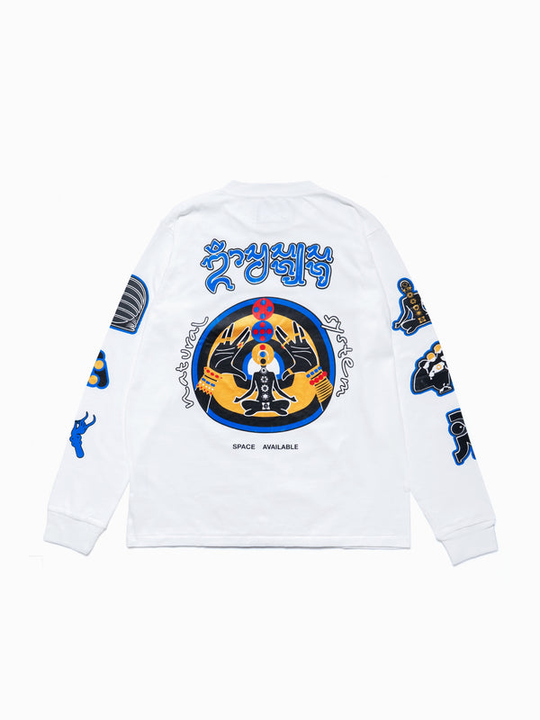 Space Available Natural System Long Sleeve Tee White
