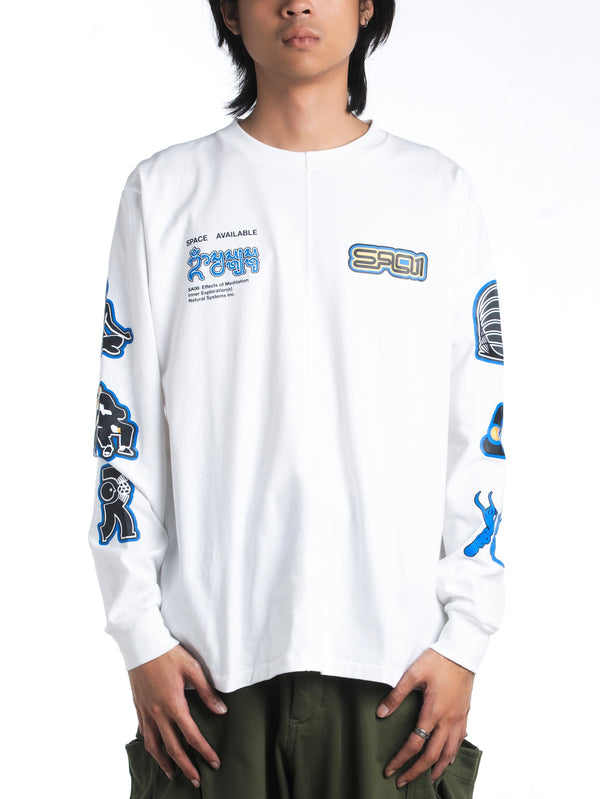 Space Available Natural System Long Sleeve Tee White