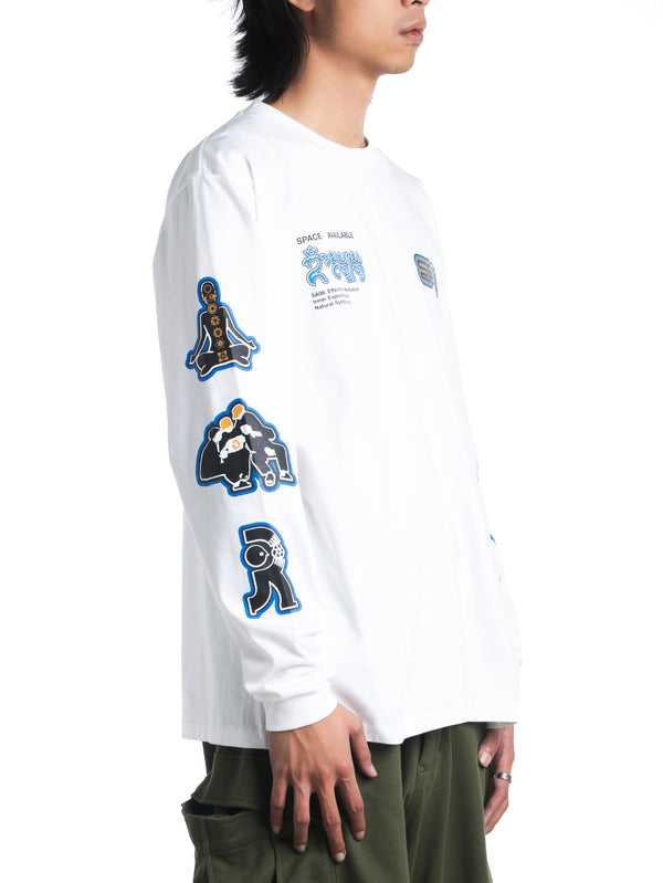 Space Available Natural System Long Sleeve Tee White