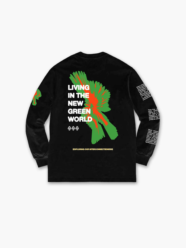 Space Available New Green World Long Sleeve T-Shirt Black