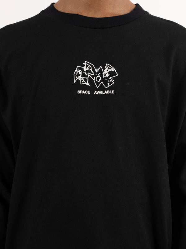 Space Available New Green World Long Sleeve T-Shirt Black