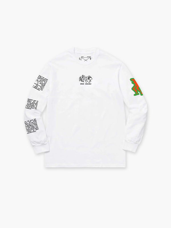 space available New Green World Long Sleeve T-Shirt White