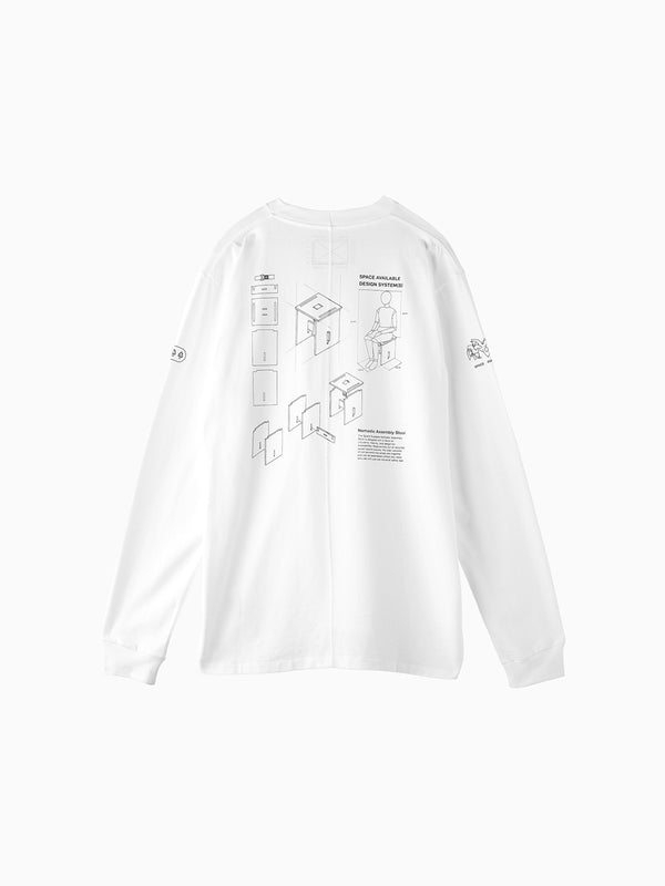 Space Available Nomadic Stool Long Sleeve Tee White