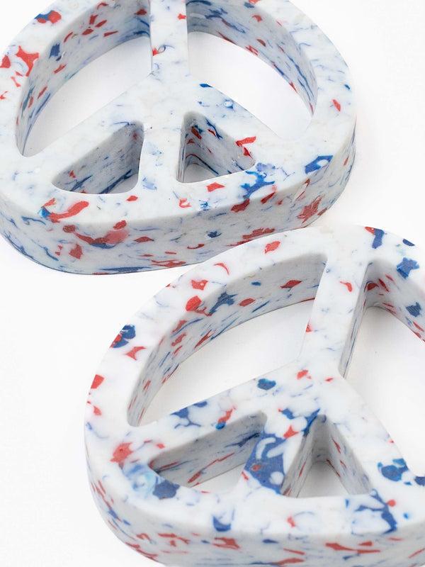 Space Available Peace On Earth Coaster Set Of 2 White