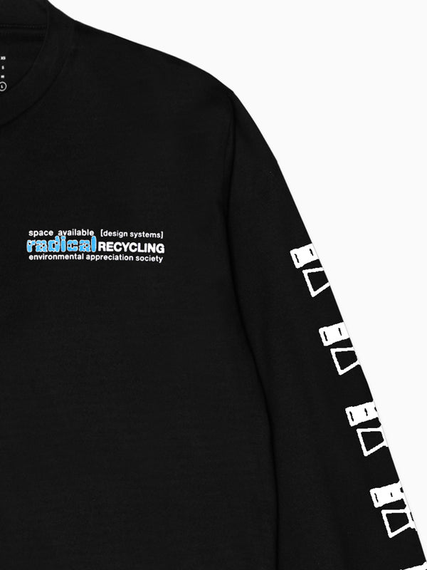Space Available Radical Recycling Long Sleeve T-Shirt Black