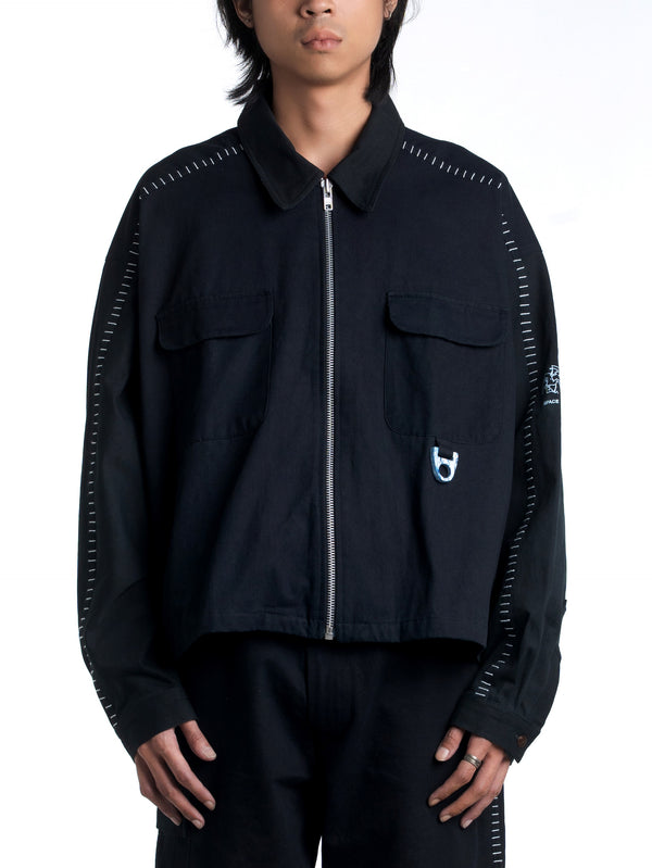 Space Available Recycling Uniform Work Jacket Black