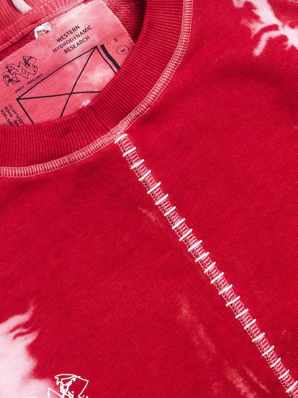 Space Available SA X WHR Logo Crewneck Sweat Tie Dye Red