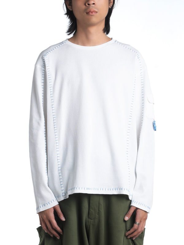 Space Available Artisan Long Sleeve Tee White