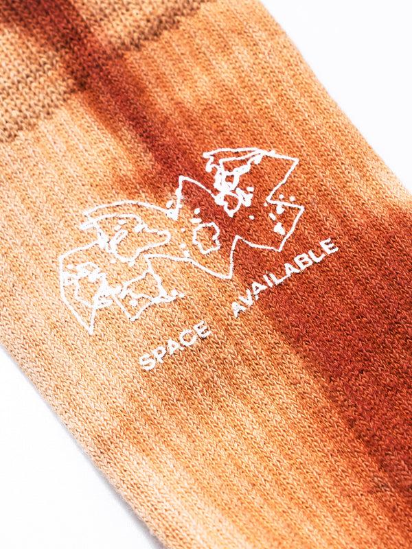 Space Available Logo Sock Tie Dye Orange