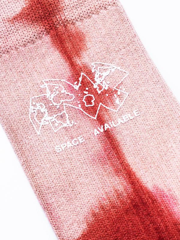 Space Available Logo Sock Tie Dye Pink