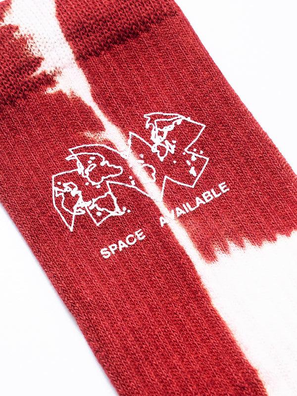 Space Available Logo Sock Tie Dye Red