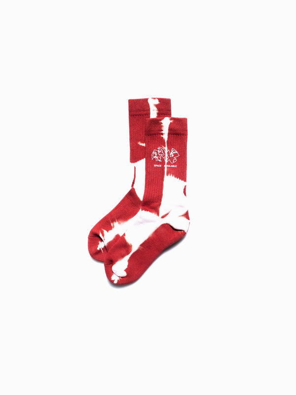 space available Logo Sock Tie Dye Red