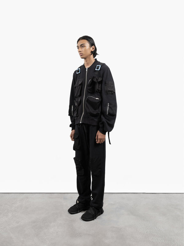 Space Available Recycling Parachute Jacket Black