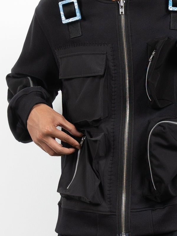 Space Available Recycling Parachute Jacket Black