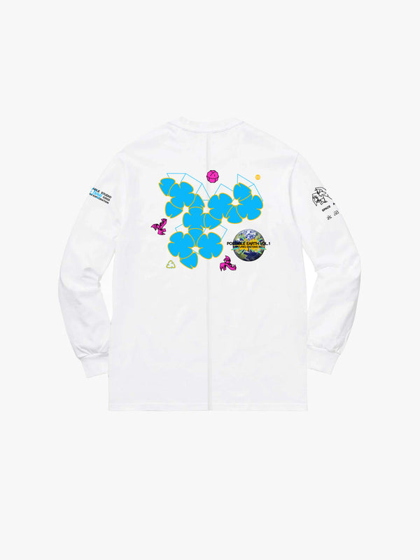 Space Available Upcycled Earth Long-Sleeve White