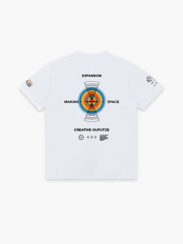 Space Available Upcycled Expansion T-shirt White
