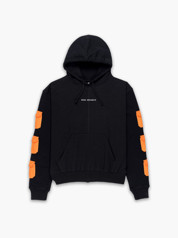space available Upcycled Pocket Hoodie Black