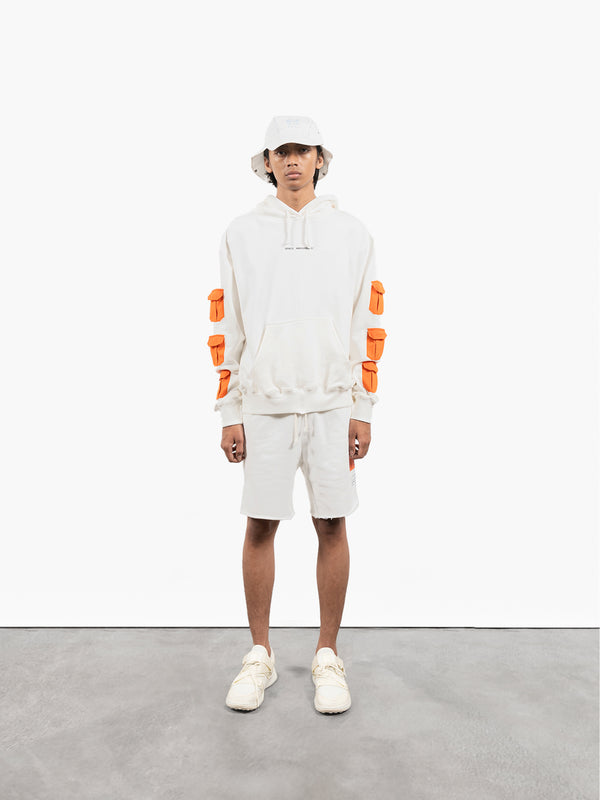 Space Available Upcycled Pocket Hoodie Natural