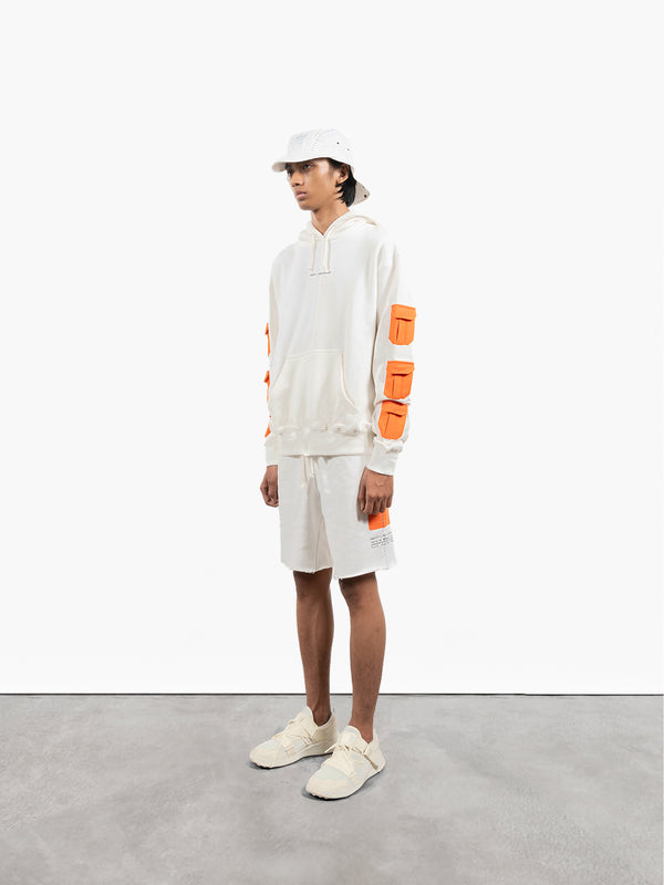 Space Available Upcycled Pocket Hoodie Natural