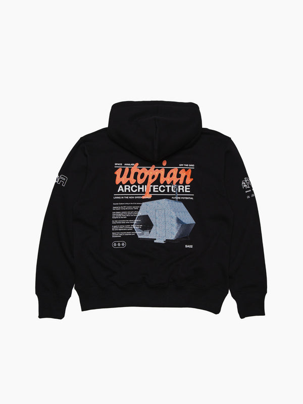 Space Available Utopian Architecture Hoodie Black