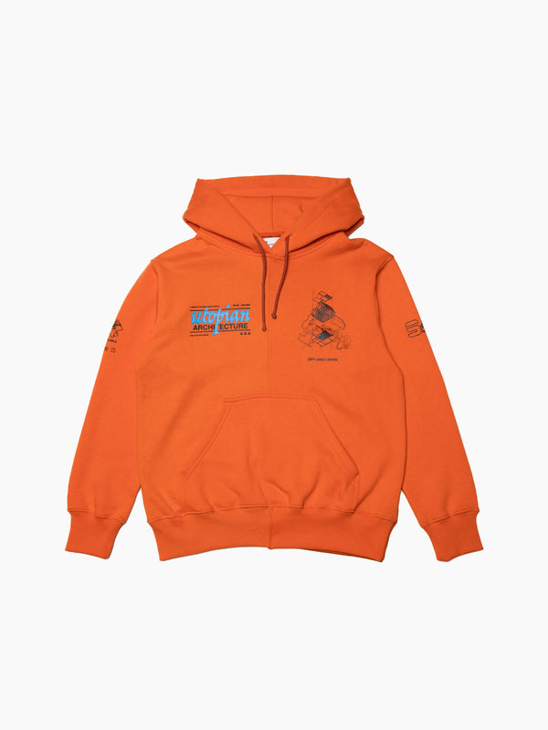 space available Utopian Architecture Hoodie Orange