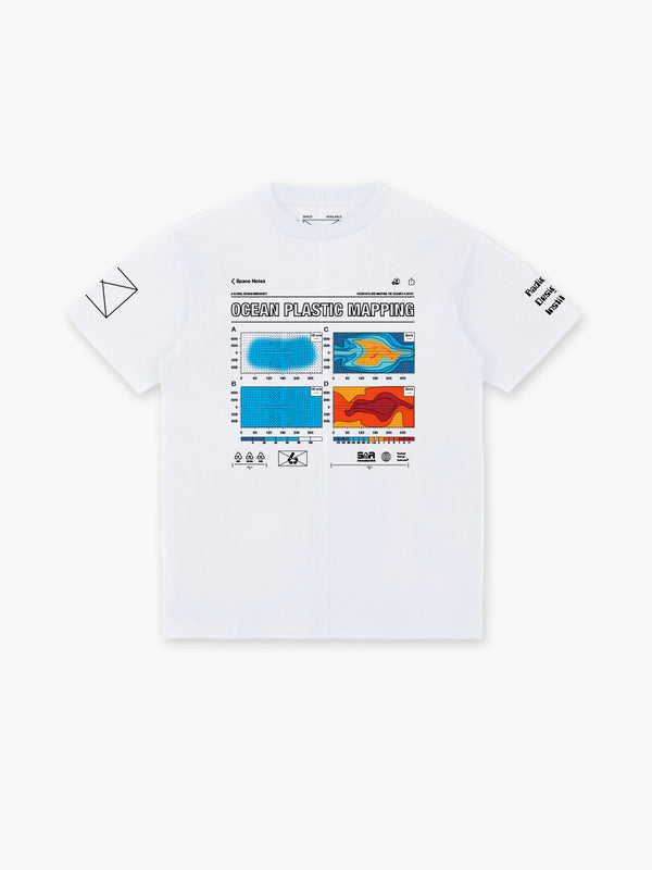 space available Waste Plastic Mapping T-Shirt White