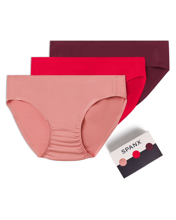 Spanx Bikini 3-Pack Box Rose Quartz/Spanx Red/Blackberry