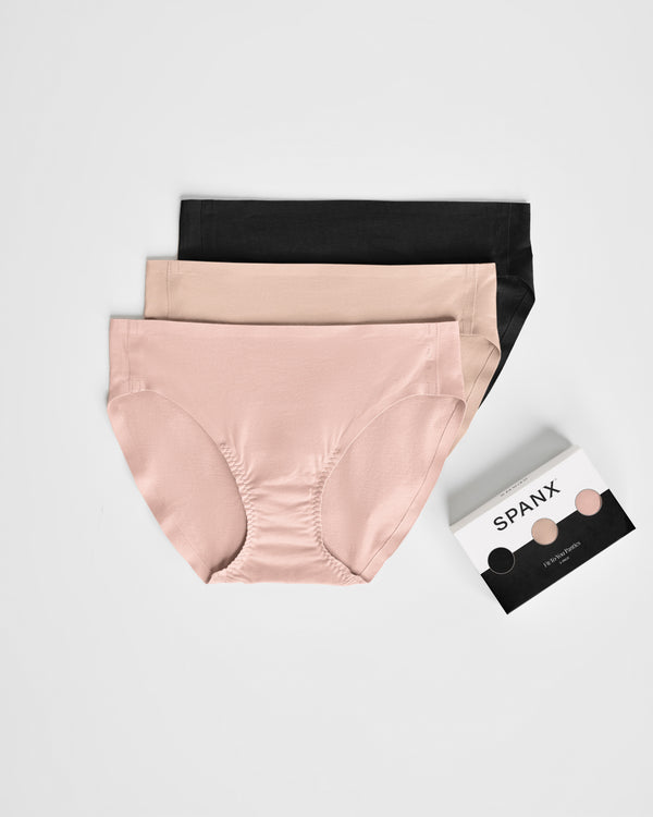 Spanx Bikini 3-Pack Box Very Black/Frappe/Vintage Rose