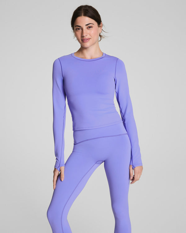 spanx Long Sleeve Top with SecretSweat Tech Light Amethyst