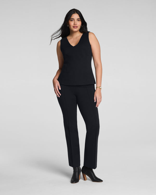 spanx Ponte Kick Flare Pant with Pintuck Classic Black