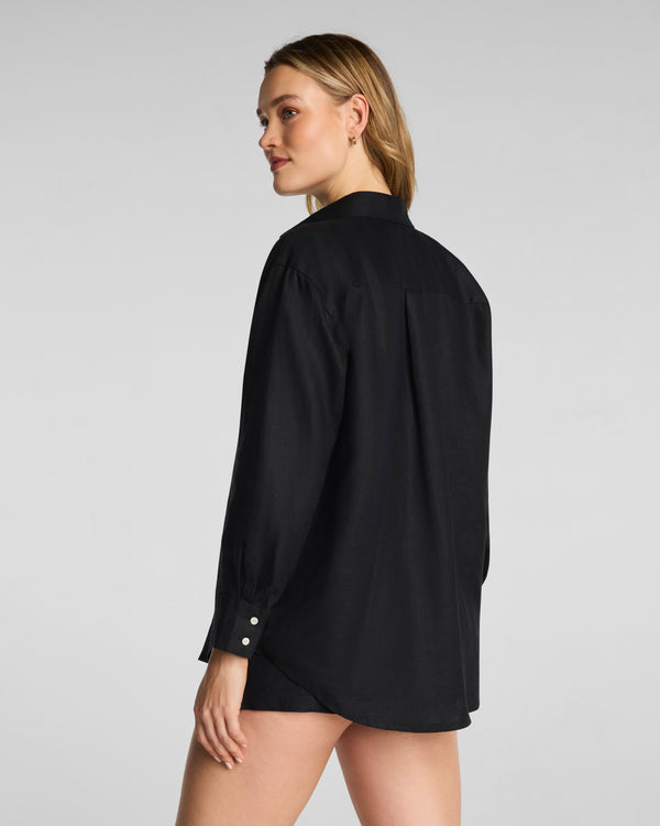 Spanx Beach Button Down Very Black