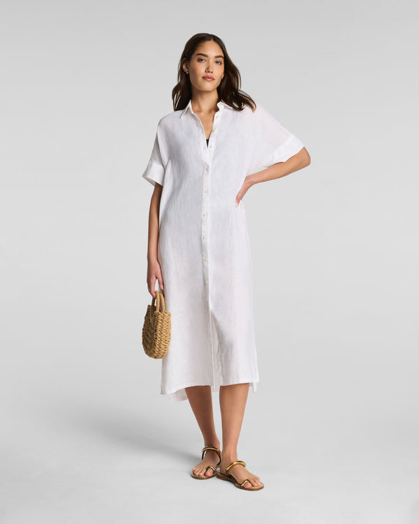 Spanx Beach Midi Dress Vivid White
