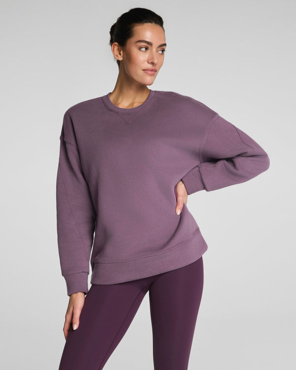 Spanx Cotton Fleece Crewneck Tunic Prune