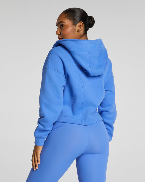 Spanx Cotton Fleece Full Zip Hoodie Aster