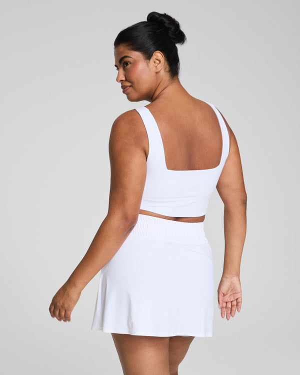 Spanx Cropped Square Neck Shelf Tank Vivid White