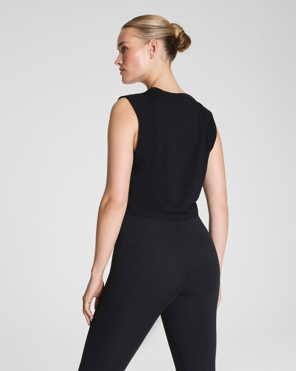 Spanx Cropped Tank Very Black