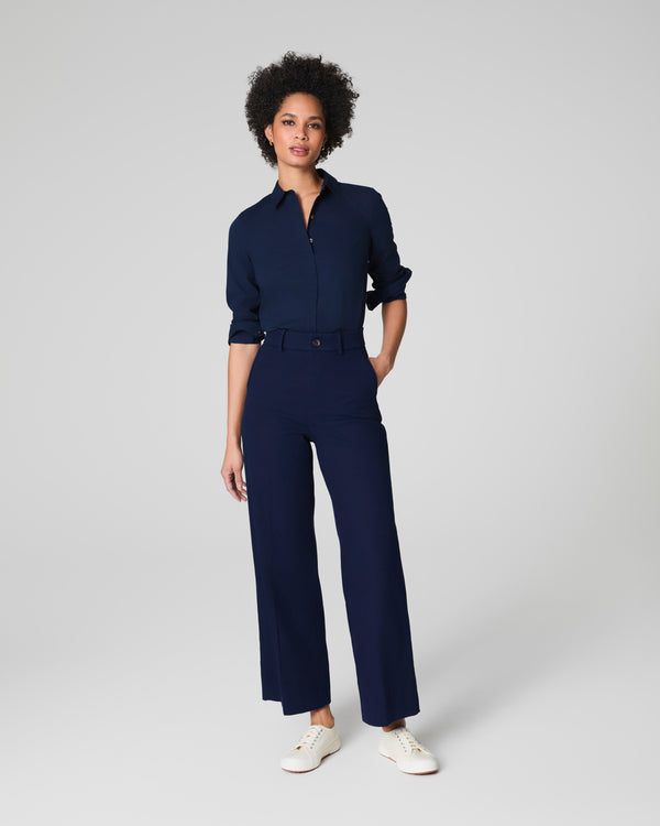 Spanx Cropped Wide Leg Pant Timeless Navy