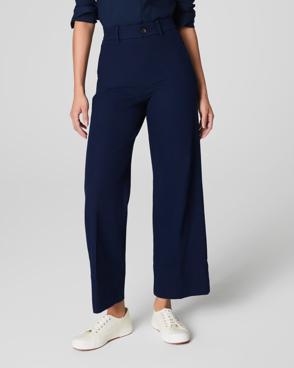 Spanx Cropped Wide Leg Pant Timeless Navy