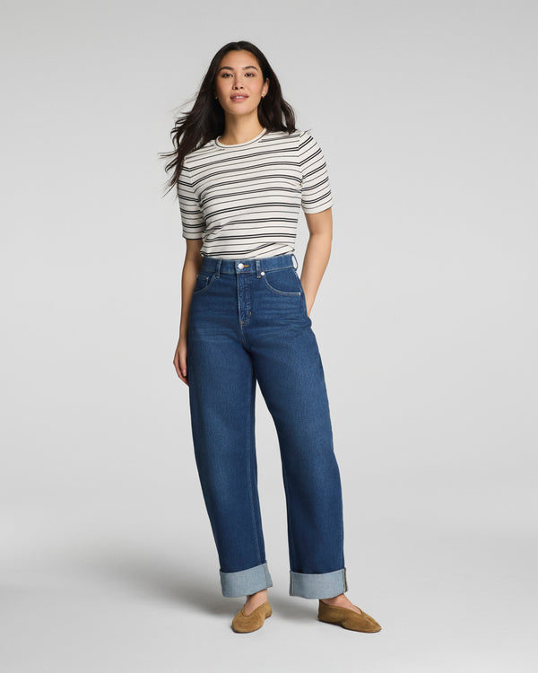 spanx Cuffed Horseshoe Jeans Adriatic Blue