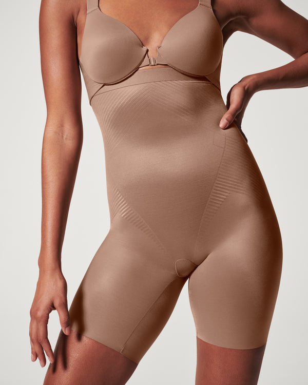 Spanx High-Waisted Mid-Thigh Short Cafe Au Lait