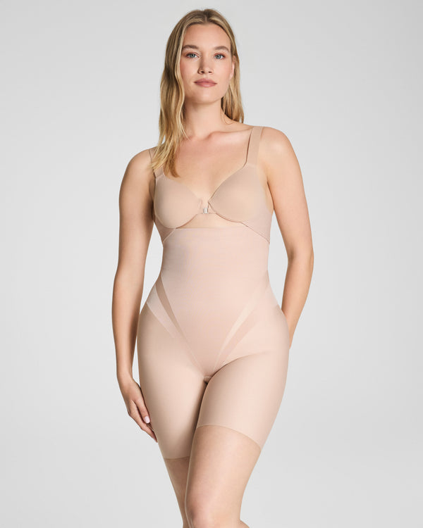 spanx High-Waisted Mid-Thigh Short Champagne Beige