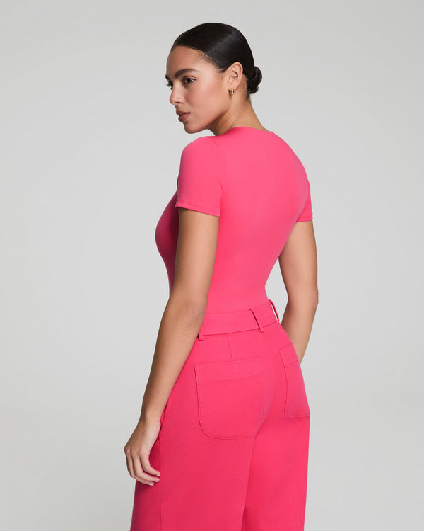 Spanx Jersey Crewneck Thong Bodysuit Tulip