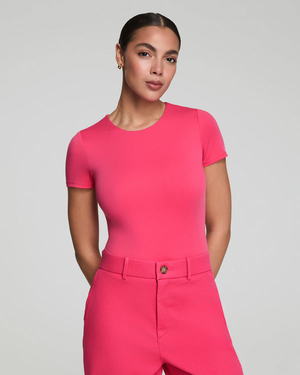 spanx Jersey Crewneck Thong Bodysuit Tulip