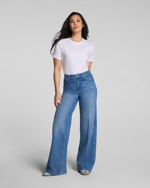 Spanx Mid-Rise Wide Leg Jeans Elysian