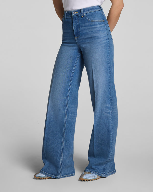Spanx Mid-Rise Wide Leg Jeans Elysian