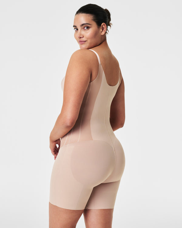 Spanx Open-Bust Mid-Thigh Bodysuit Natural Bronze